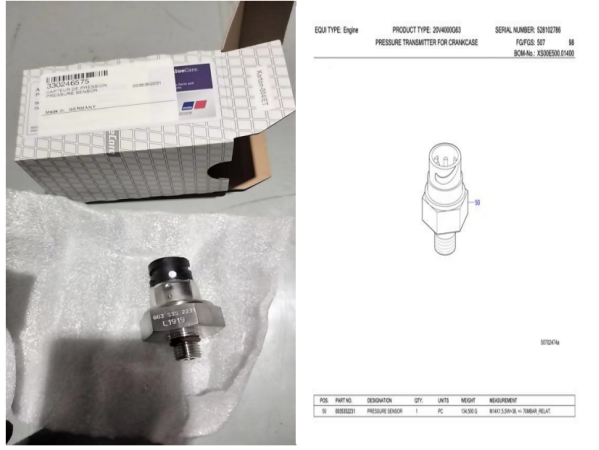 MTU發(fā)動(dòng)機(jī)曲軸箱壓力傳感器0035352231